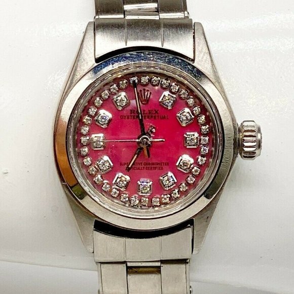 Rolex Accessories - Rolex Ladies Pink Mother of Pearl!! SS! Rare!